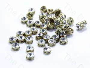 White Circular Golden Kundan Stones