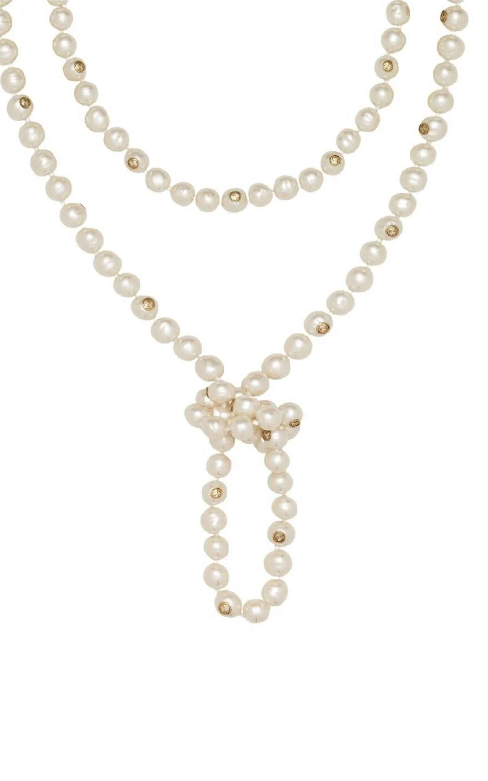 White Faux Pearls Necklace