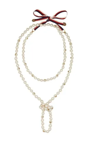 White Faux Pearls Necklace