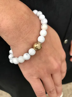 White Marble Bead Bracelet
